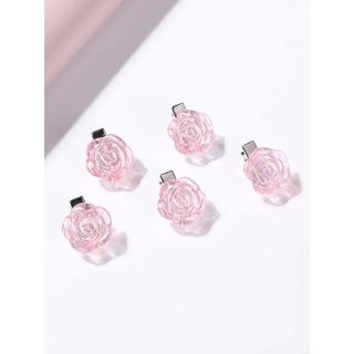 Kẹp Tóc Hoa Hồng Trong Suốt Mini Cho Bạn Nữ Cute phong cách Hàn Quốc