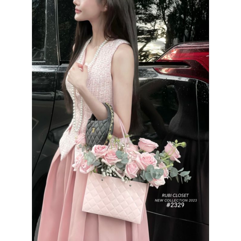 Sét áo dạ sát nách và chân váy dài