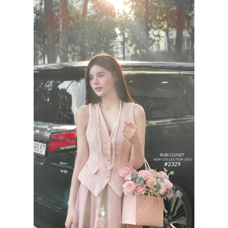 Sét áo dạ sát nách và chân váy dài