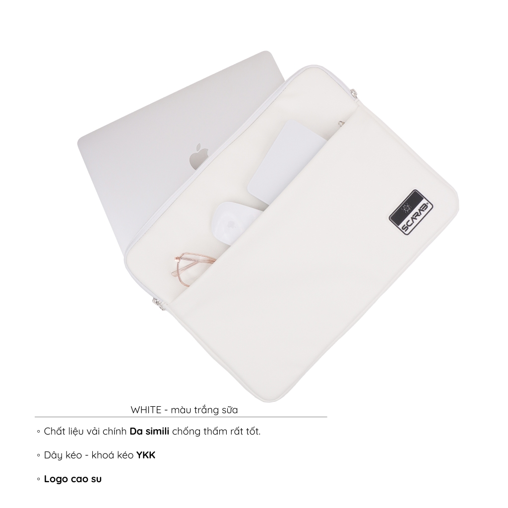 Scarab White Heritage Shockproof Bag - Túi Chống Sốc Đựng Laptop 15,6inch