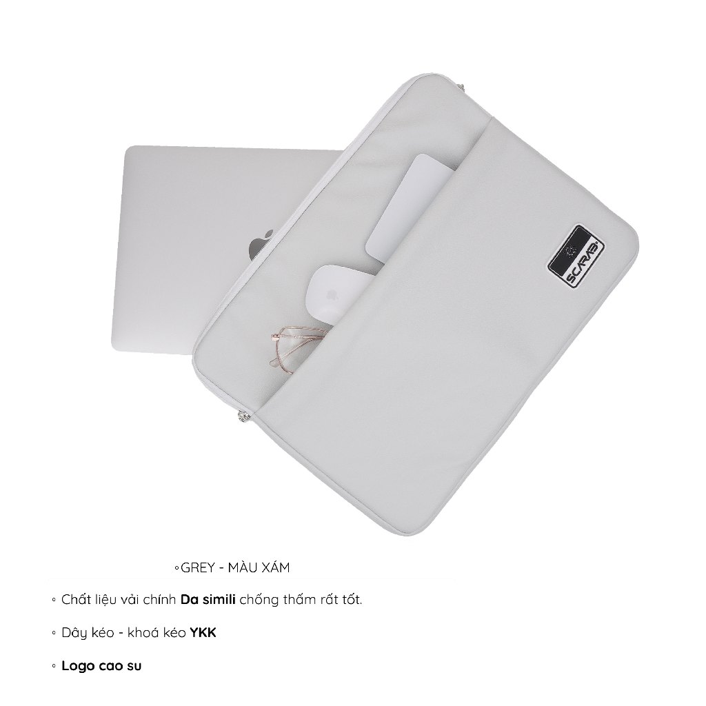 Scarab Grey Heritage Shockproof Bag - Túi Chống Sốc Đựng Laptop 15,6inch