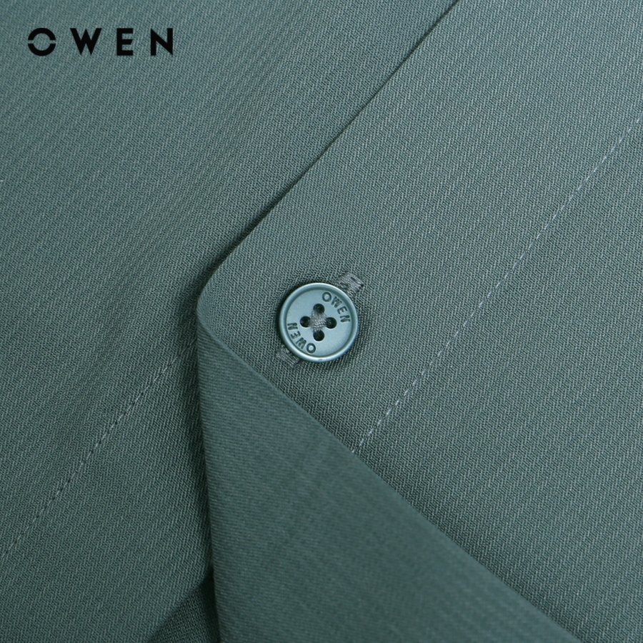 OWEN - Áo sơ mi dài tay Slim Fit  màu Xanh lá chất liệu Bamboo - AS230653D