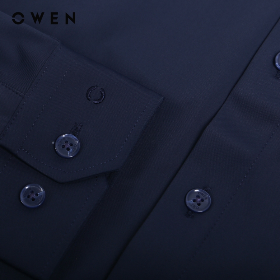 OWEN - Áo sơ mi dài tay Slim Fit  màu Navy chất liệu Nylon-Spandex - AS230104D
