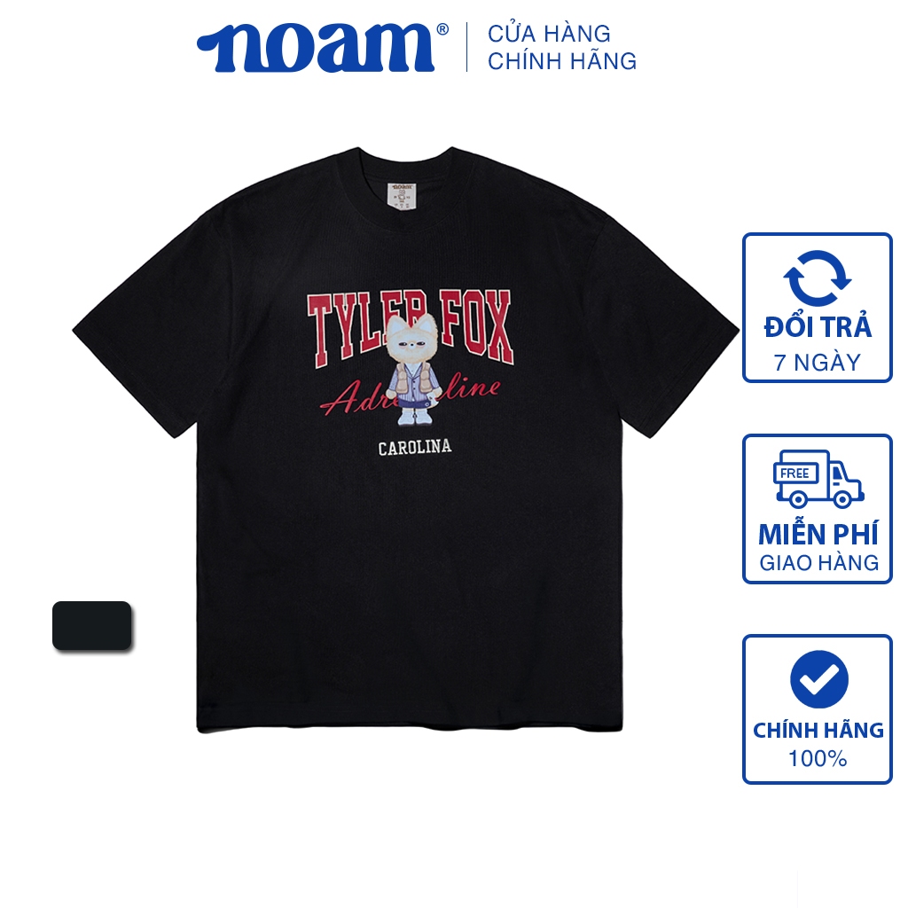 Combo 2 Áo thun Form rộng NOAM Tyler Fox Unisex 100% Cotton - Màu đen
