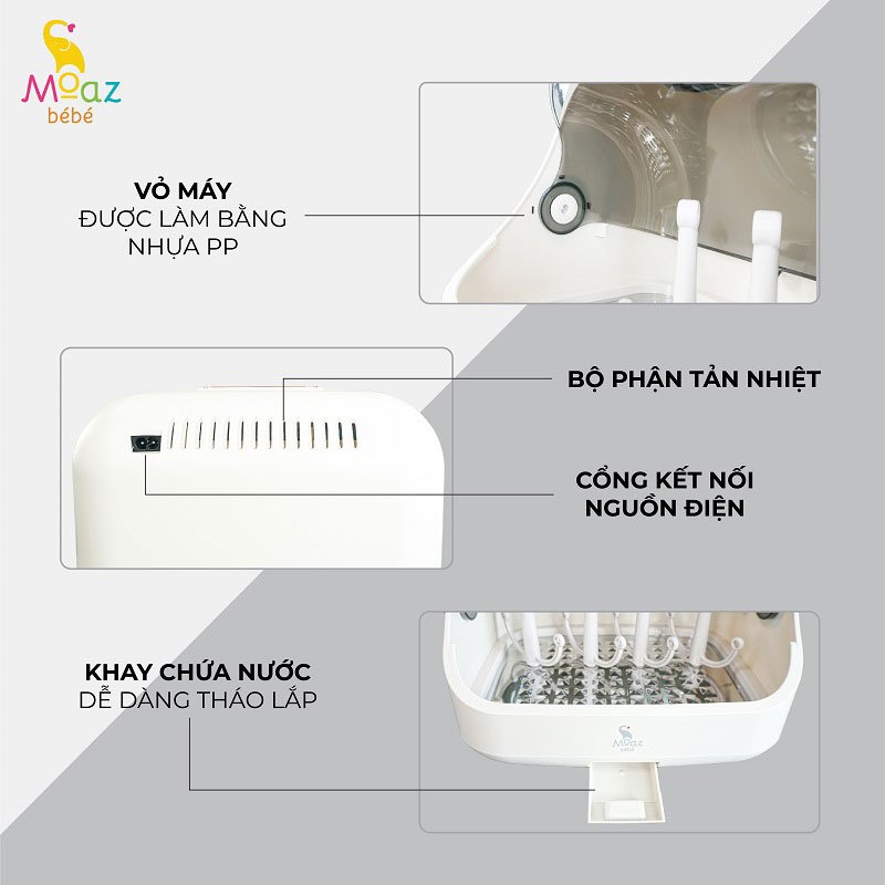 Máy Úp Bình Sữa, Tiệt Trùng Sấy Khô Tia UVC Moaz BéBé MB – 044 - Bảo Hành Chính Hãng 12 Tháng
