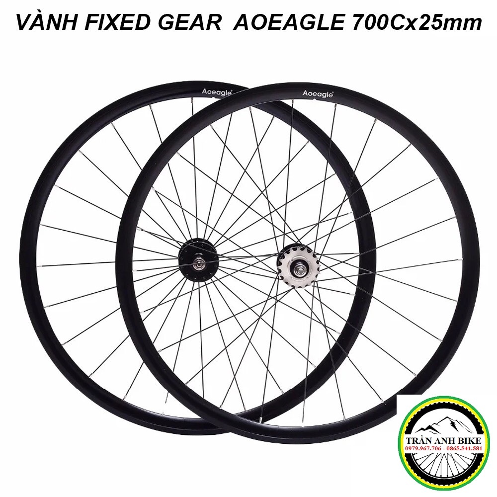 Bộ vành nhôm cao cấp AOEAGLE cho xe đạp Fixed Gear 700Cx25mm