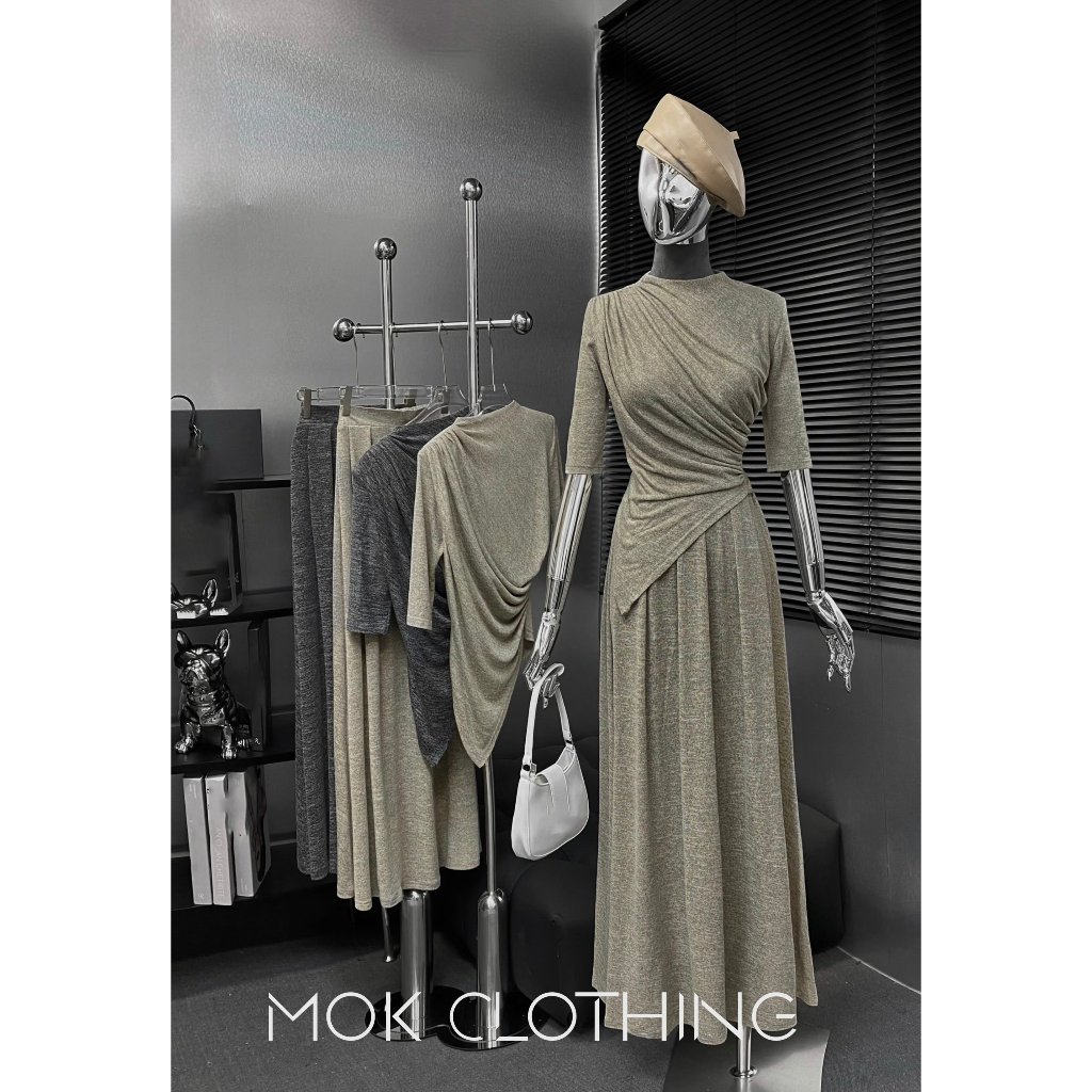 Set đồ nữ áo tay ngắn chéo vạt phối chân váy dáng dài cạp chun hottrend siêu xinh phù hợp đi hẹn hò, đi chơi