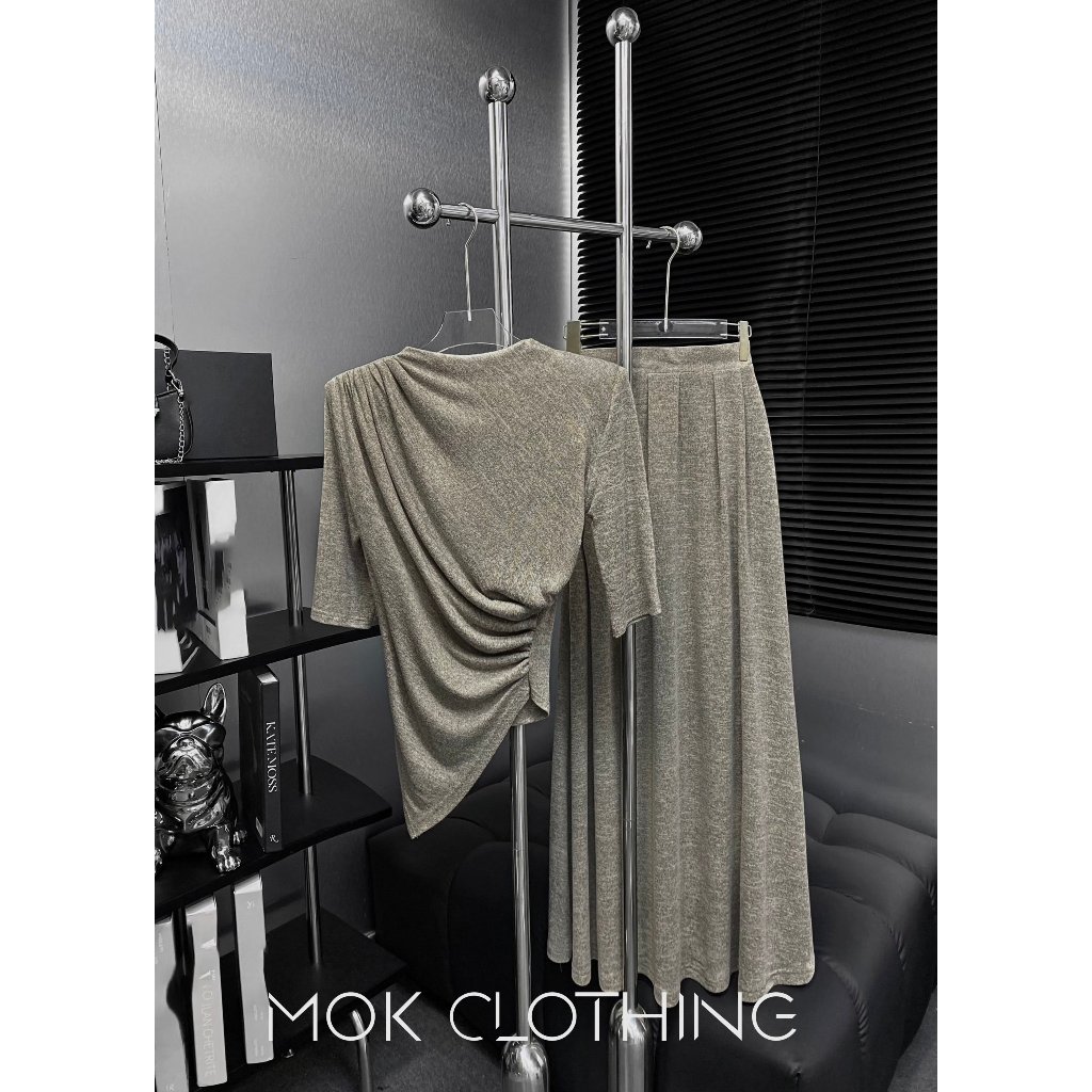 Set đồ nữ áo tay ngắn chéo vạt phối chân váy dáng dài cạp chun hottrend siêu xinh phù hợp đi hẹn hò, đi chơi