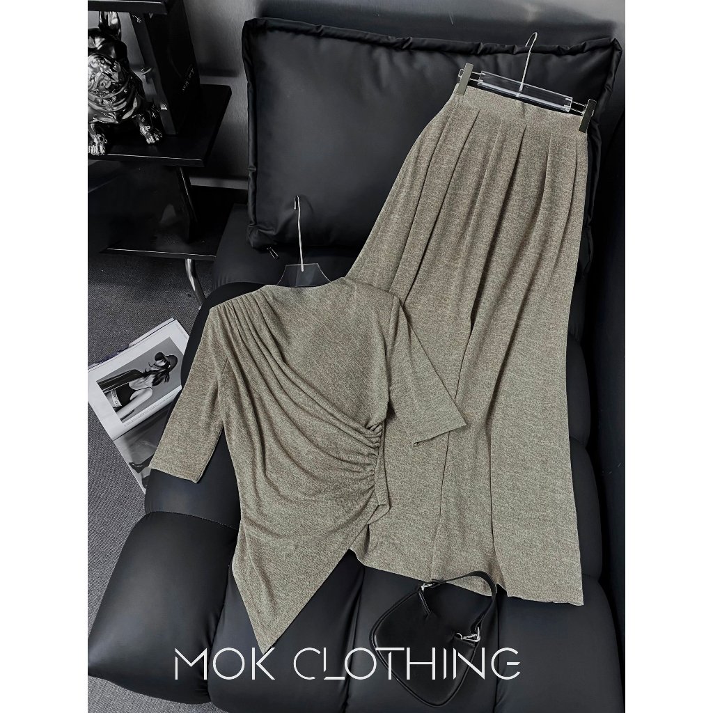 Set đồ nữ áo tay ngắn chéo vạt phối chân váy dáng dài cạp chun hottrend siêu xinh phù hợp đi hẹn hò, đi chơi