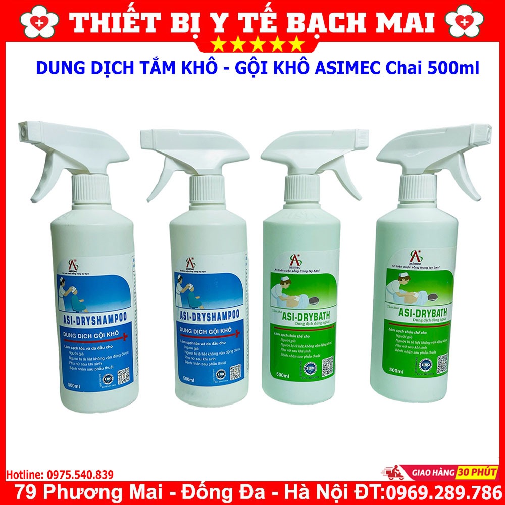 Dung Dịch Xịt Tắm Khô ASI-DRYBATH  Không Cần Dùng Nước làm Sạch Thân Thể Cho Người Già, Phụ Nữ Sau Sin, Bệnh Nhân