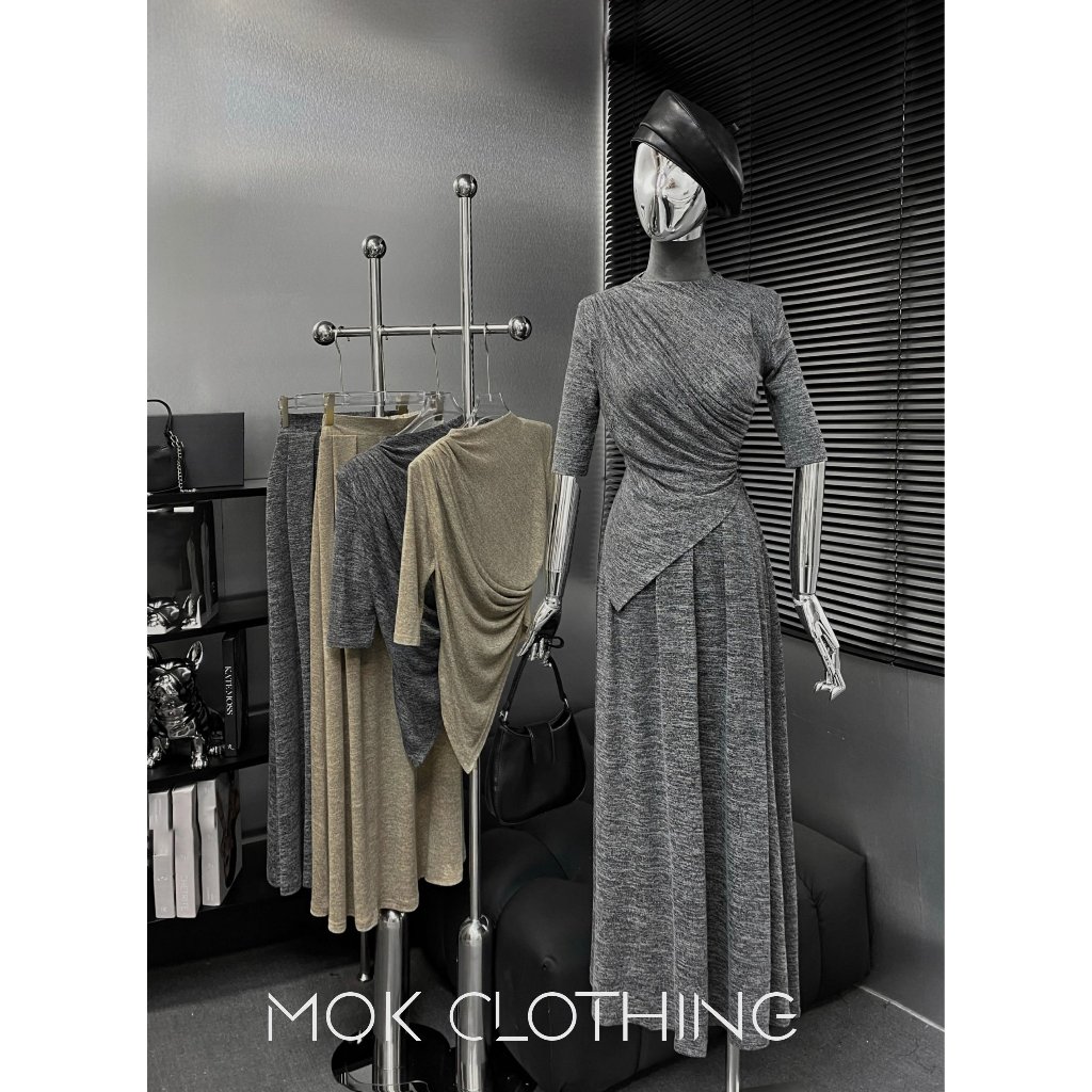 Set đồ nữ áo tay ngắn chéo vạt phối chân váy dáng dài cạp chun hottrend siêu xinh phù hợp đi hẹn hò, đi chơi