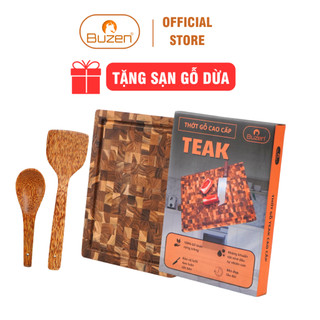 Thớt Gỗ Teak BUZEN (Đạt Tiêu Chuẩn KIỂM ĐỊNH)  Đẳng Cấp Phong Cách Âu Mỹ - Thớt Gỗ Cắt Thái Chặt Hoặc Trang Trí Thức Ăn