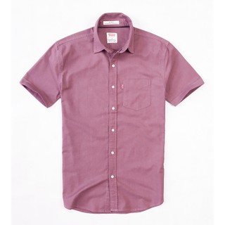 Áo sơ mi nam tay ngắn LVS LINEN màu đỏ hồng san hô - Phong Cách Đỉnh Cao