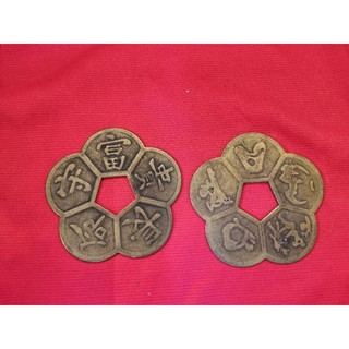 Combo đồng xu hoa mai kim tiền phong thủy