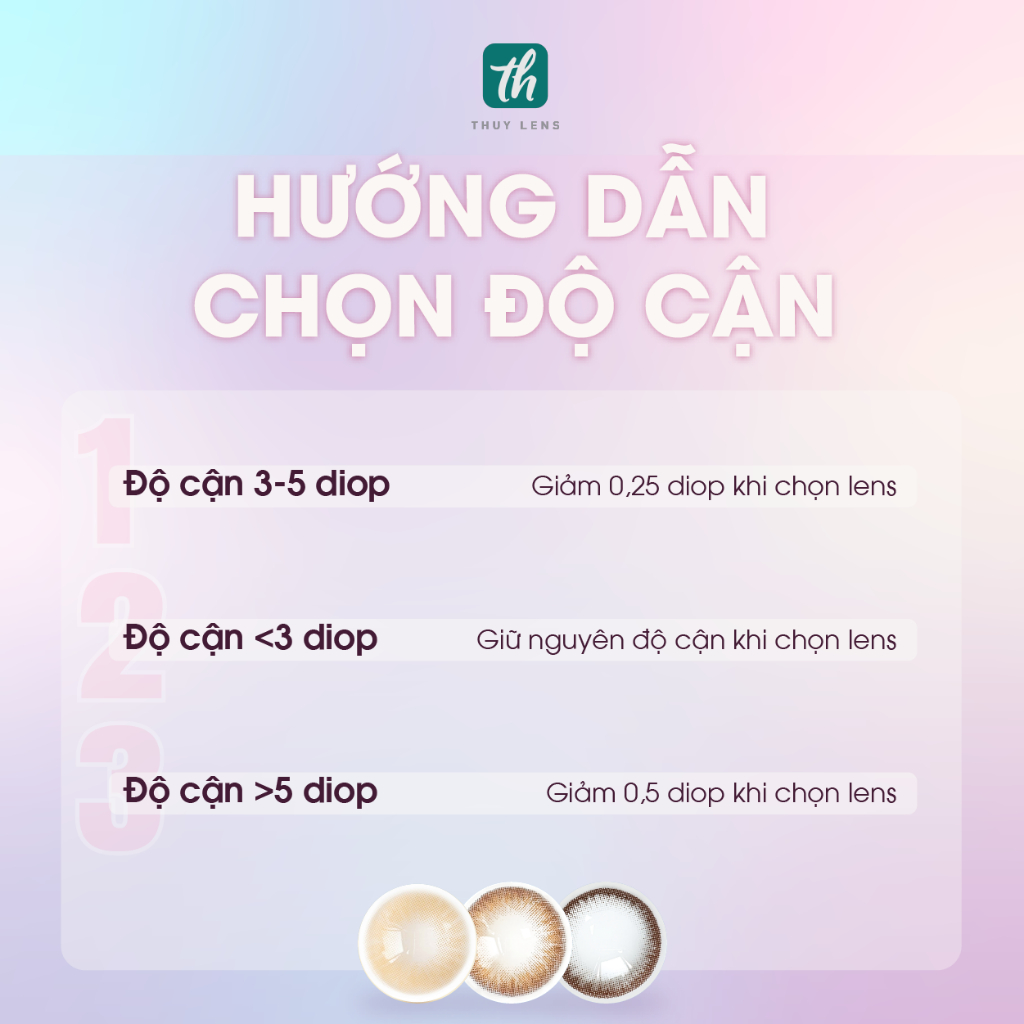 Kính áp tròng THÚY LENS cho mắt cận màu xám sáng độ cận từ 0 - 8 Vonvon Gray