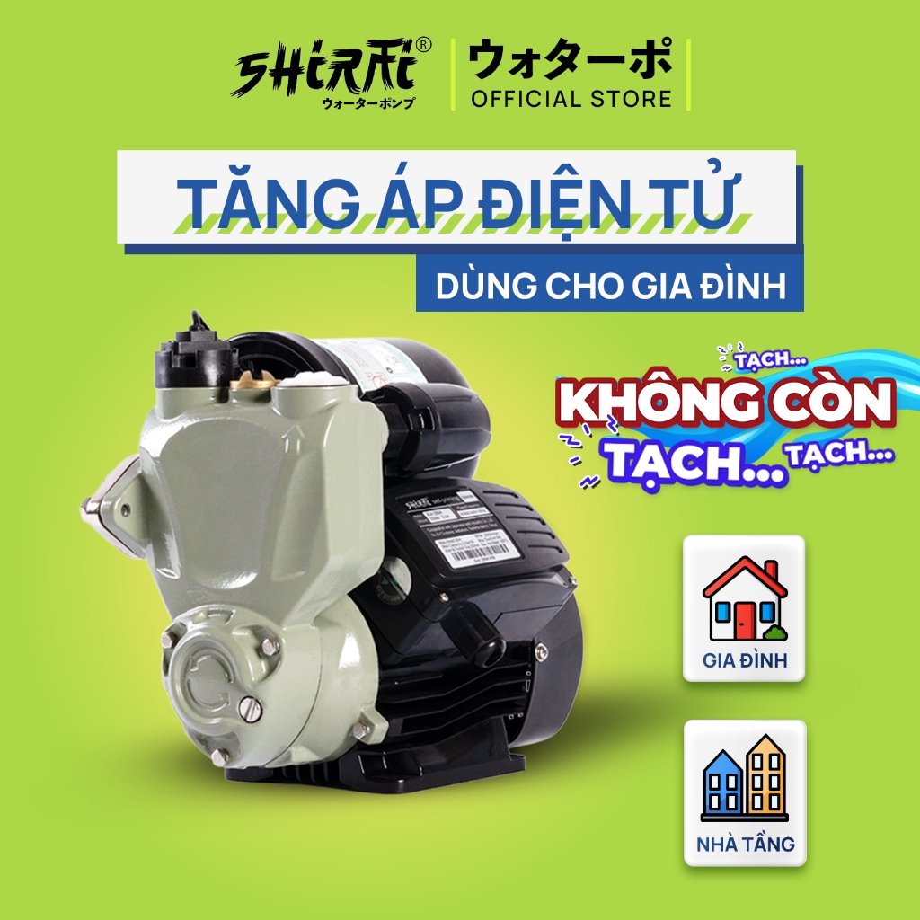 Máy bơm tăng áp điện tử SHIRAI JLm 130A 200A 300A 400A - Máy bơm thông minh đóng ngắt êm ái - Cảm biến chống cạn