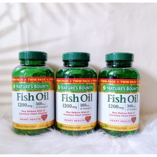 [TÁCH LẺ BÁN SET]Dầu cá Fish oil Nature Bounty 1200mg (180 viên).