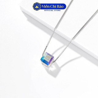 Dây chuyền bạc nữ Pha lê lập phương chất liệu bạc 925 thời trang phụ kiện trang sức nữ Viễn Chí Bảo D400126x