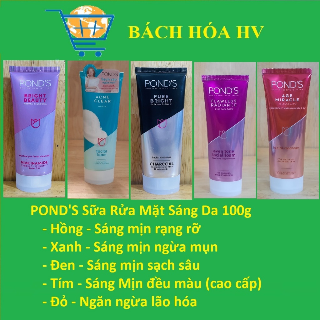 Sữa rửa mặt Pond's Sáng Da 100g - BACH HOA HV