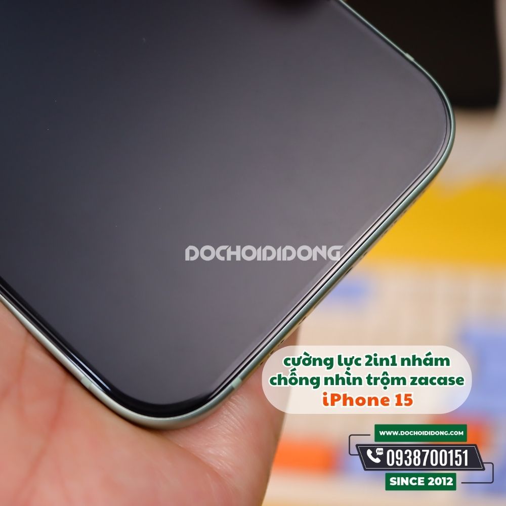 Miếng Dán Cường Lực IPhone 15 15 Plus 15 Pro 15 Pro Max 14 13 12 Pro Max Plus 2 trong 1 Nhám Chống Nhìn Trộm Màn Hình Za