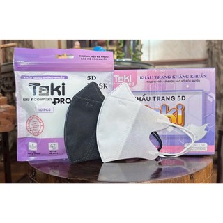 100 chiếc khẩu trang 5d người lớn hãng taki mask, ôm mặt, thoáng khí