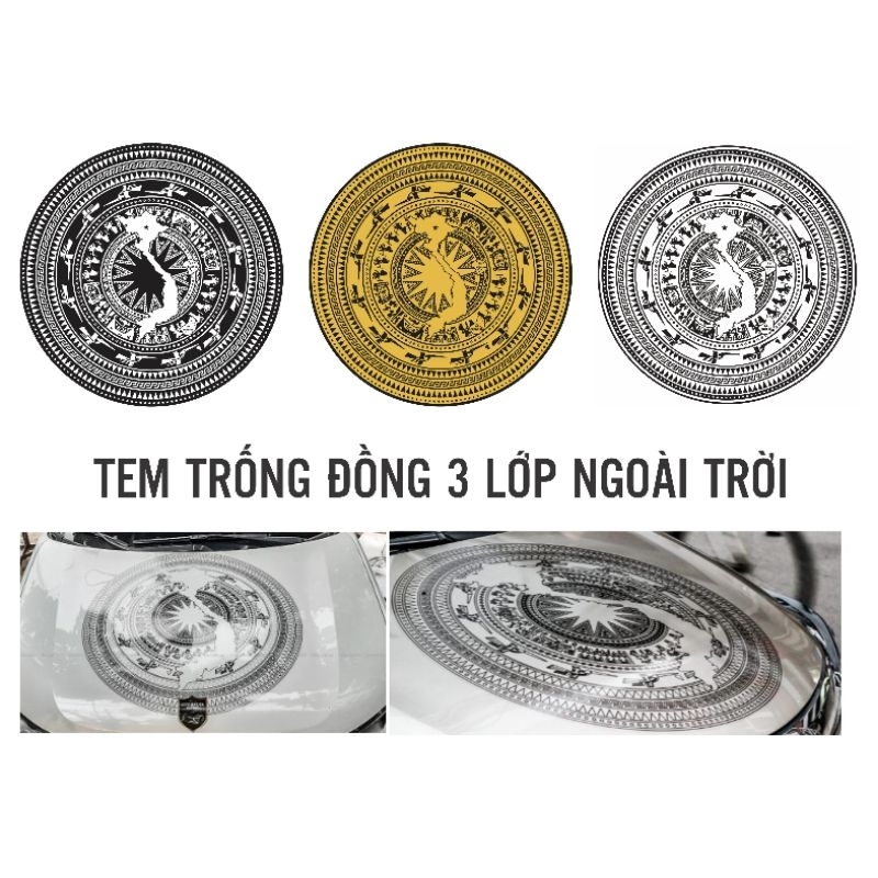 Decal trống đồng,Tem Dán Nắp Capo Cho xe tải, xe ô tô SUV, sedan, bán tải cho KIA, suzuki, ford, nissan giá tốt