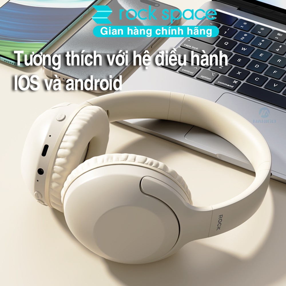 Tai nghe bluetooth Headphone chụp tai không dây chống ồn chủ động ANC Rockspace O3 có mic nghe nhạc 15h hàng chính hãng