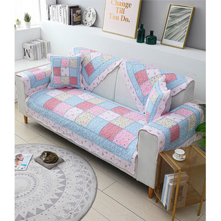 Thảm trang trí sofa, đặt may, thảm đa năng 100% cotton, quilt hồng