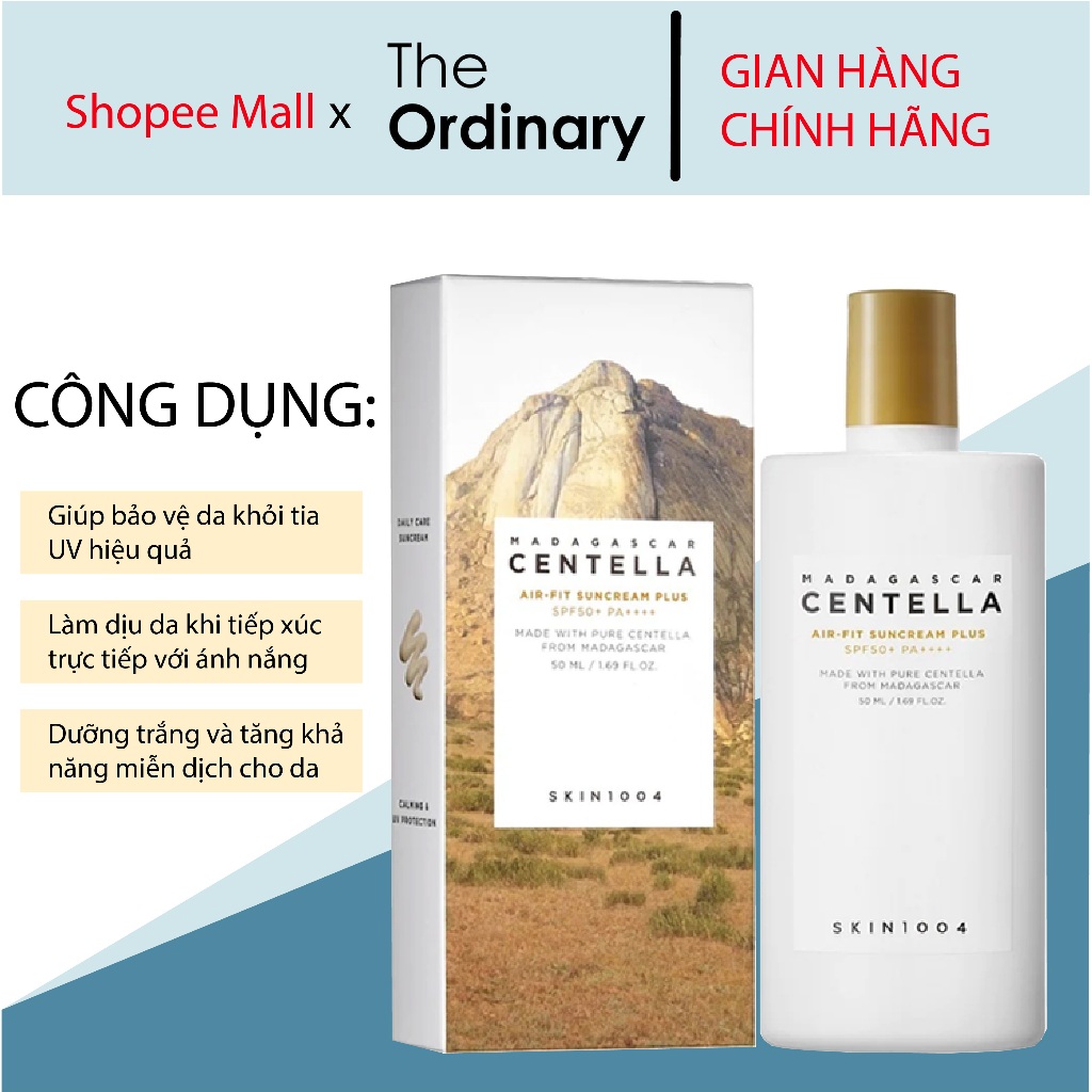 Kem chống nắng Skin1004 Madagascar Centella Air-Fit SunCream Plus SPF50+ của Hàn
