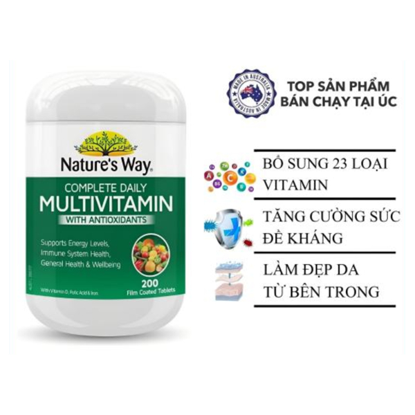 Viên Uống Vitamin Tổng Hợp Nature’s Way Complete Daily Multivitamin Úc 200 Viên