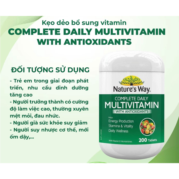 Viên Uống Vitamin Tổng Hợp Nature’s Way Complete Daily Multivitamin Úc 200 Viên