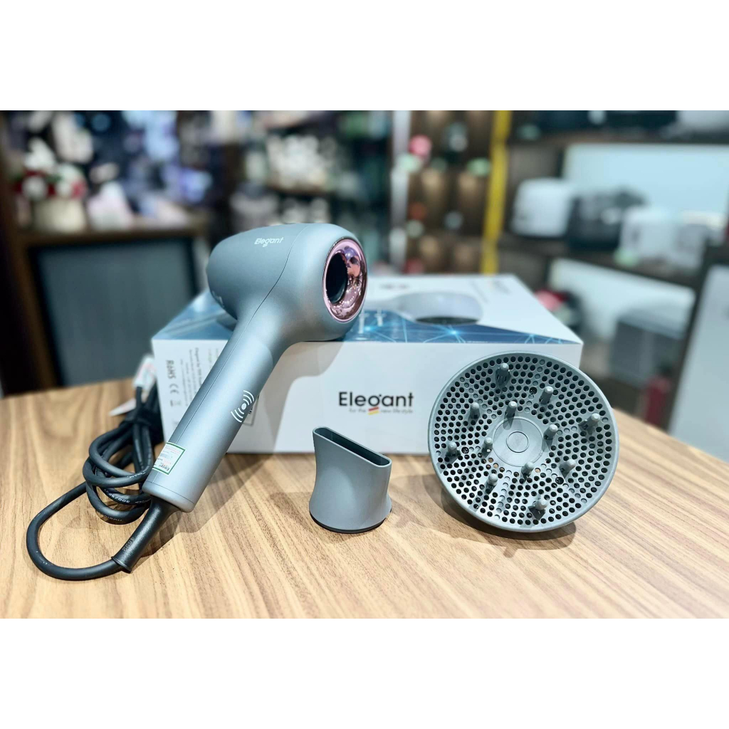 Máy sấy tóc thông minh ion âm ELEGANT D9898 giữ ẩm cho tóc giảm khô sơ gẫy rụng công suất 1800w BH 12 tháng