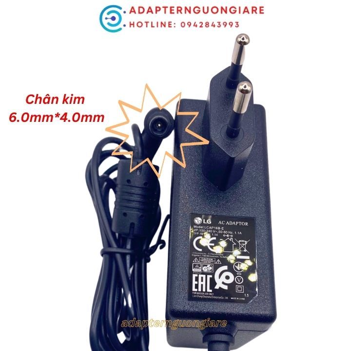 Dâynguồn màn hình LG 19v 0.8A /0.84a / 1.3a bản zin xịn