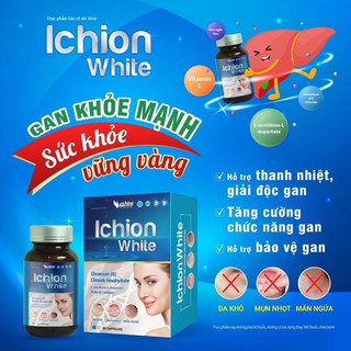Viên uống Ichion white (hộp 30 viên )mát gan, thanh nhiệt, hết mụn