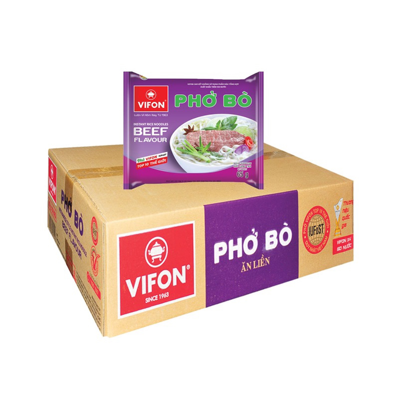 thùng 30 gói PHỞ BÒ VIFON. loại ngon  (65gr gói)