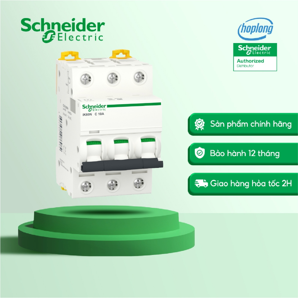 Cầu dao tự động MCB A9K24310 dòng cắt 6kA 3 pha 10A Acti9 Schneider