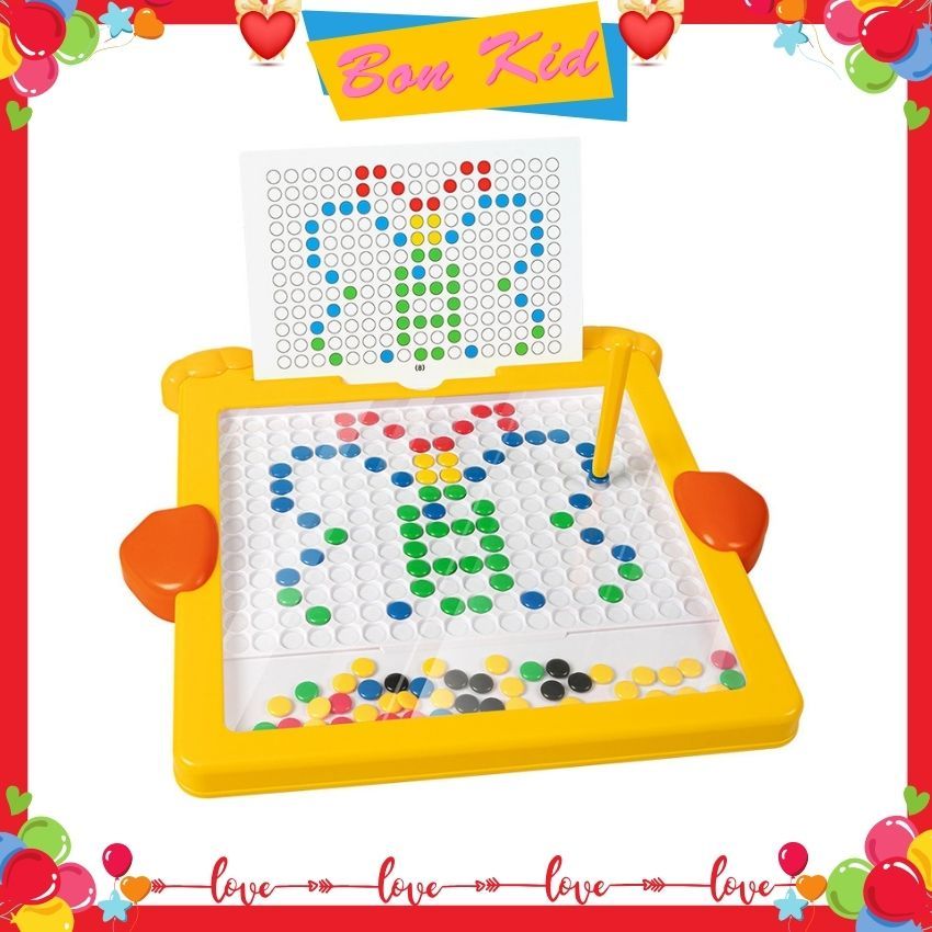 Bảng vẽ xếp hình nam châm thế hệ mới - đồ chơi giáo dục bảng vẽ bút bi nam châm từ tính cho bé