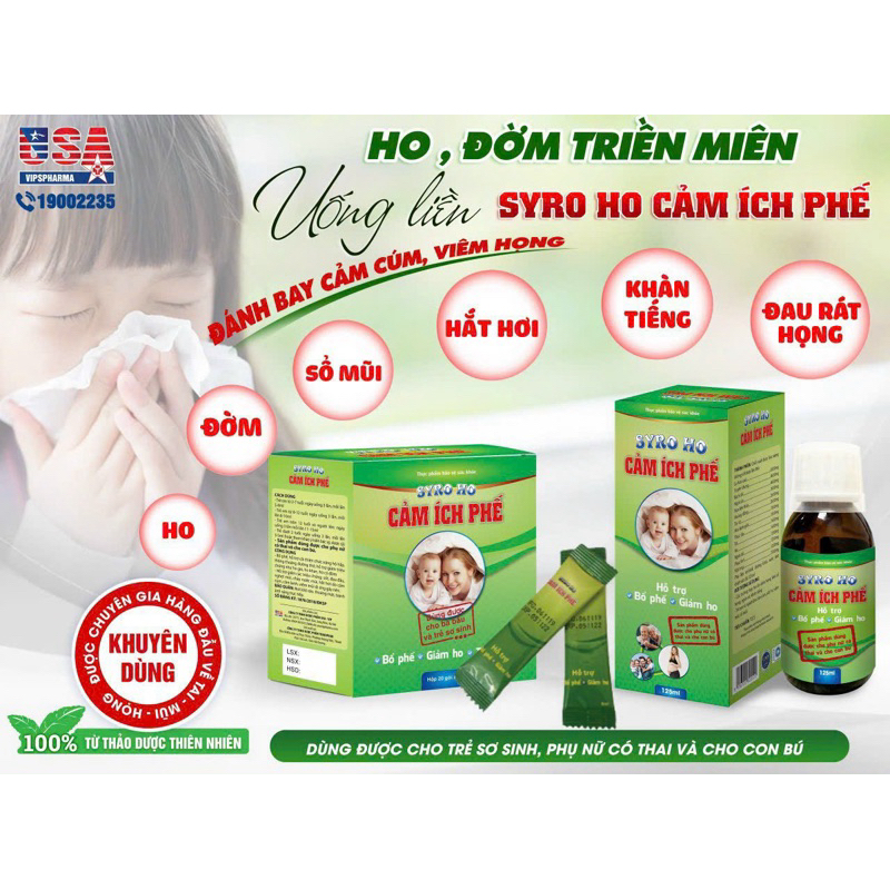 Siro ho Cảm ích phế - Bổ phế long đờm trừ ho