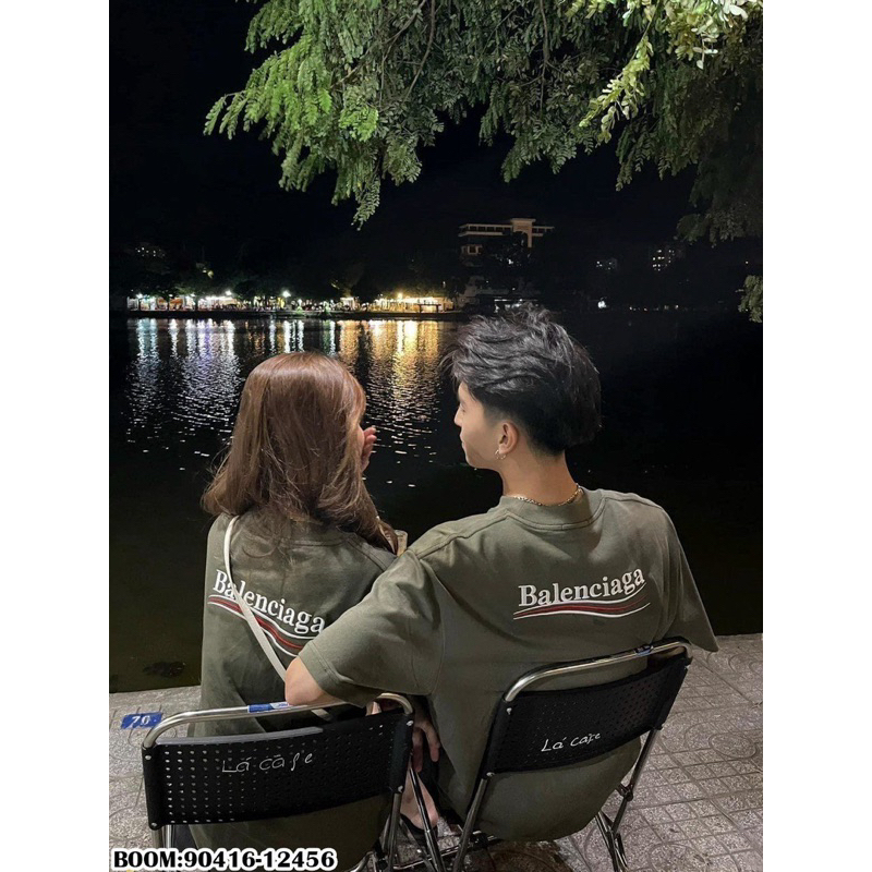 Áo thun Balenciagaxanh rêu