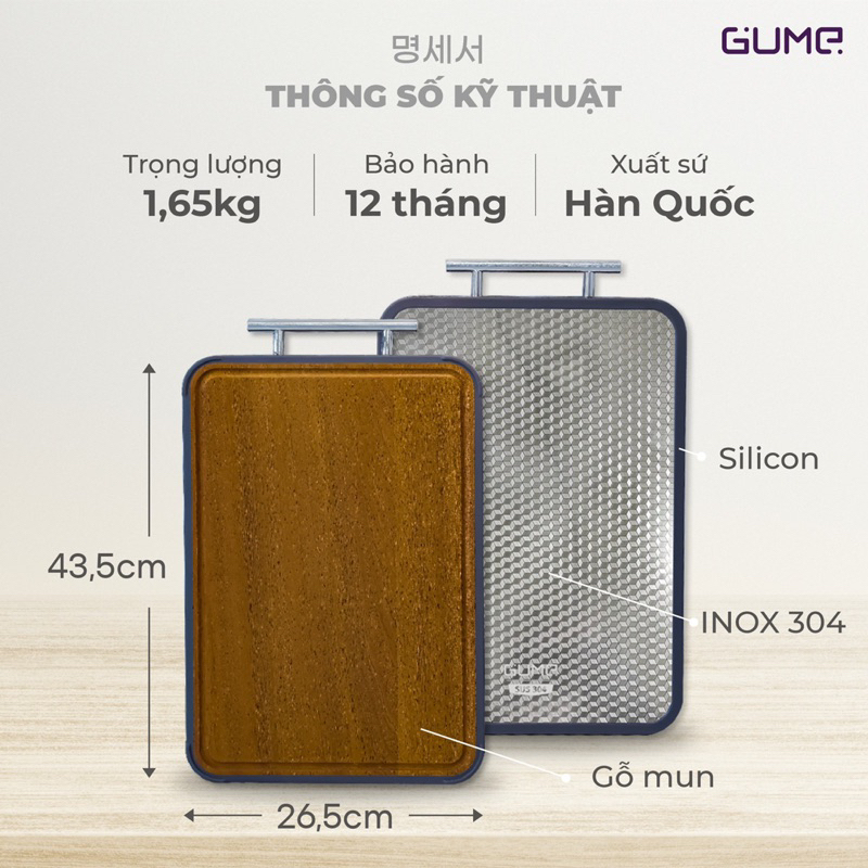 Thớt 2 mặt Gume chống nhiễu khuẩn chéo