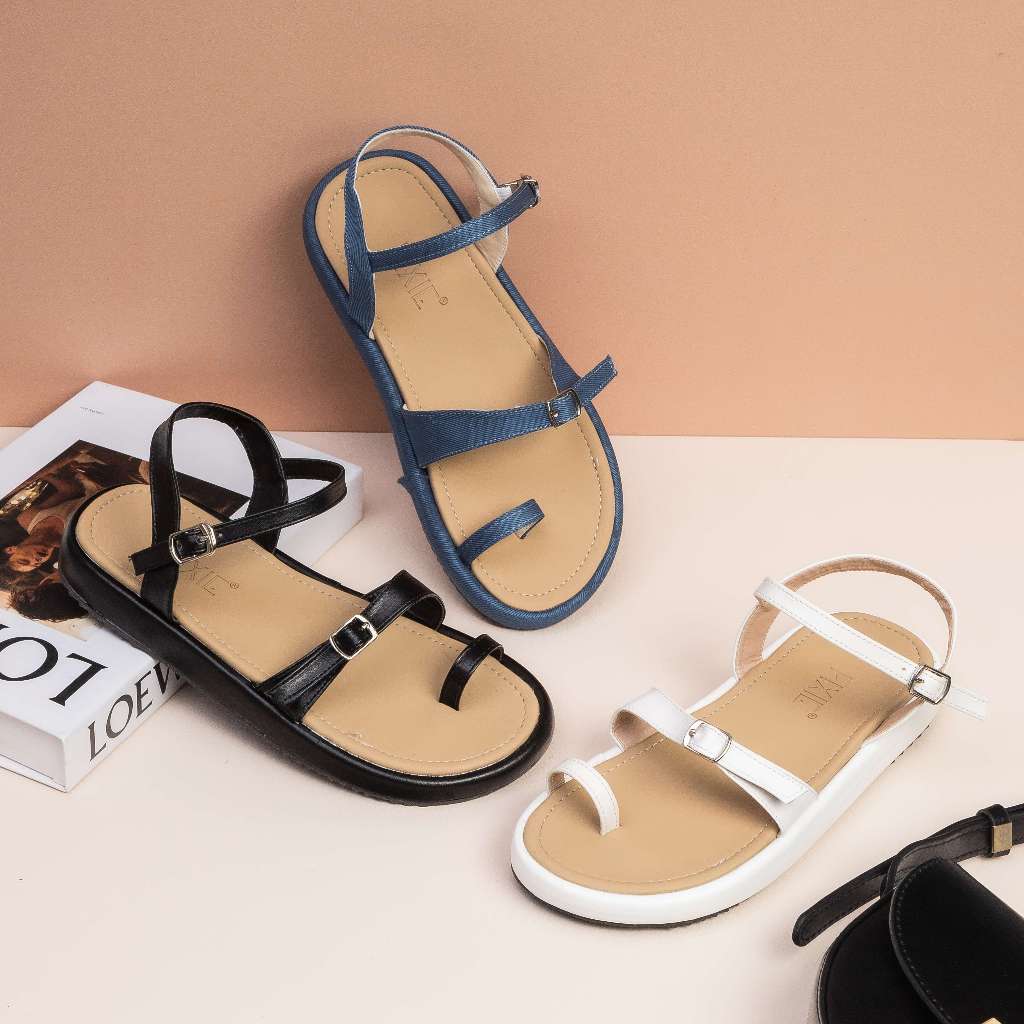 Giày Sandal Đế Xuồng 2cm Quai Phối Khóa E216 Pixie