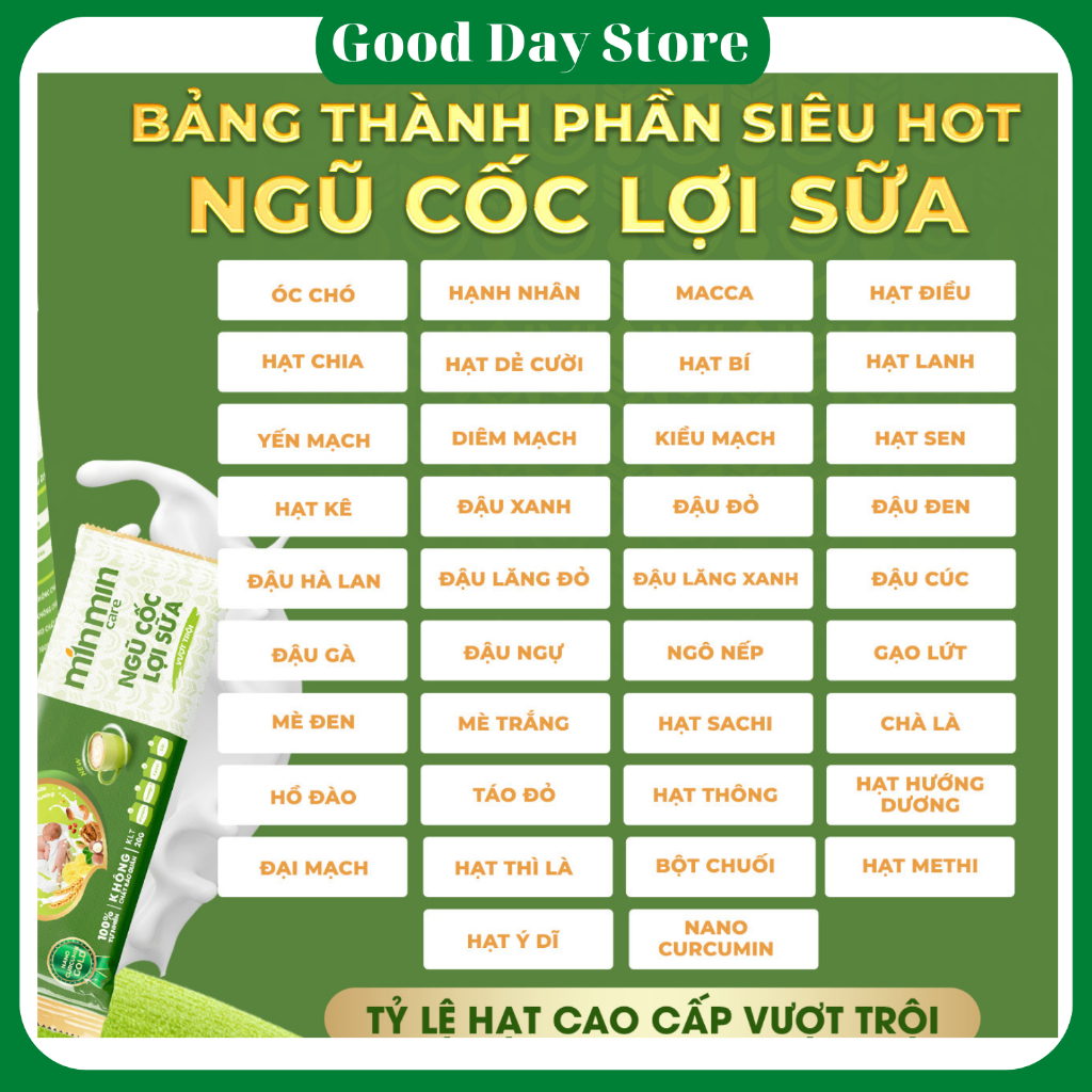 Ngũ cốc lợi sữa vượt trội Min Min Care - Shop Good Day Store