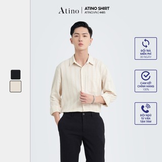 Áo sơ mi dài tay nam kẻ dọc atino giữ form form regular sm2.4485
