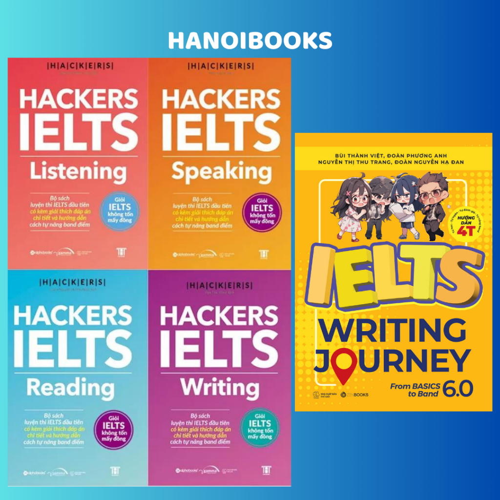 Sách - Combo Hacker IELTS ( 4 Cuốn) + IELTS Writing Journey