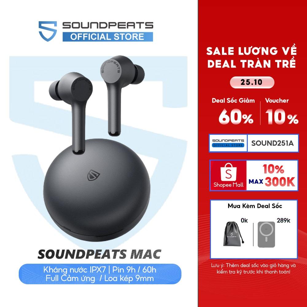 Tai nghe True Wireless SoundPEATS Mac Pin 9h Bluetooth 5.0