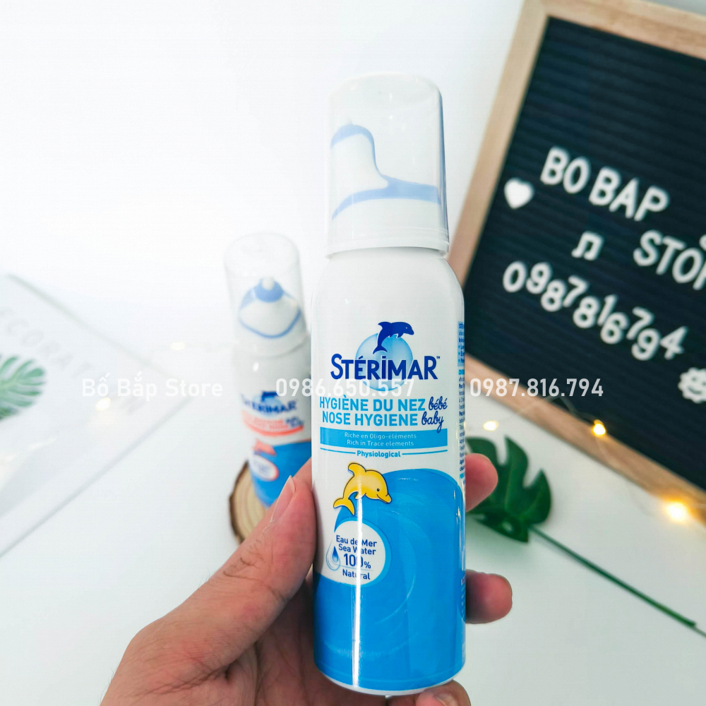 Xịt Mũi Cá Heo Sterimar Pháp Cho Bé Sơ Sinh Giúp Giảm Viêm Mũi 0m+ 100ml - Bố Bắp Store