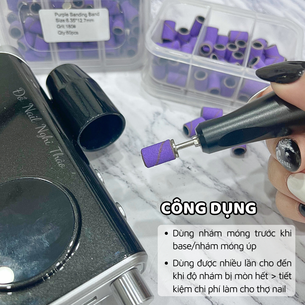 Đầu mài nhám mịn NGHI THẢO hộp 60 chiếc