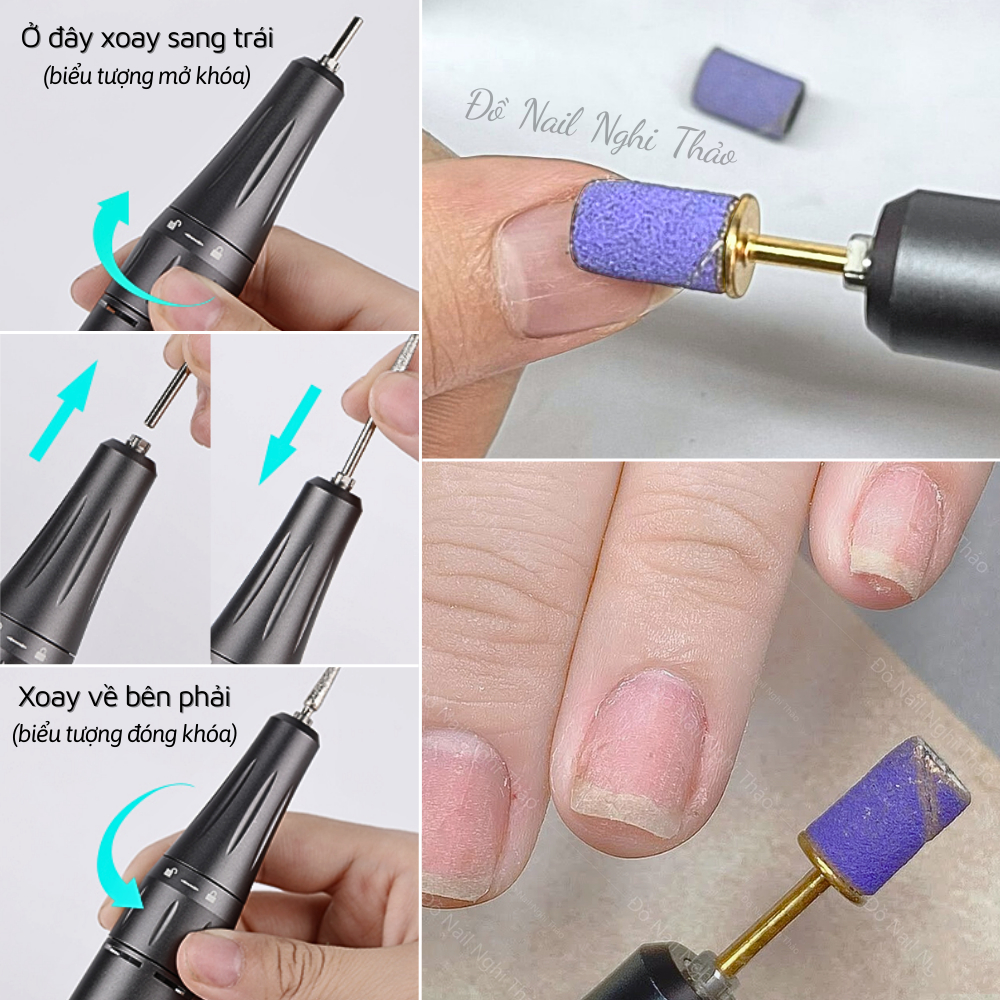 Đầu mài nhám mịn NGHI THẢO hộp 60 chiếc