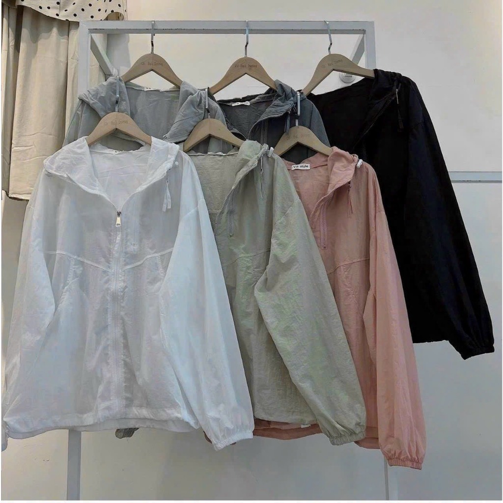 Áo khoác dù nhăn trượt nước cho nữ, Áo khoác gió thời trang Unisex