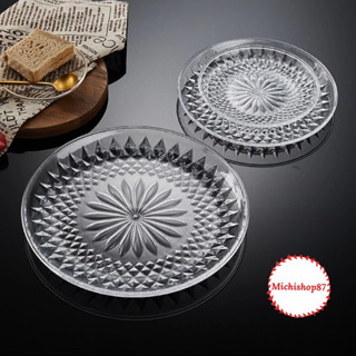 Đĩa Nhựa Tròn Kim Cương Trong Suốt 3 Size Hokori, Đĩa Nhựa Đựng Bánh Kẹo, Hoa Quả Kiểu Dáng Sang Trọng